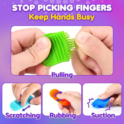 LESONG Fidget Sensory Toys for Kids: Layered Bristle Textured Toys with Suction Cup for Autism Kids - Sensory Items