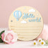 Penitue Wooden Baby Announcement Sign, Hello World Newborn Board Signs for Boys & Girls Welcome Baby Name Arrival
