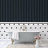 Itsy Bitsy Mini 1:12 12In 18In SF-O-WAL1597-PS-L Black and White Hexagon Flower Tile Dollhouse Flooring Wallpaper Scale