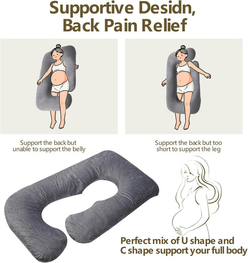Pregnancy Pillow, G-Shape Full Body Pillow, Maternity Pillow for Side Sleeper, Pregnancy Body Pillow for Pregnant Women