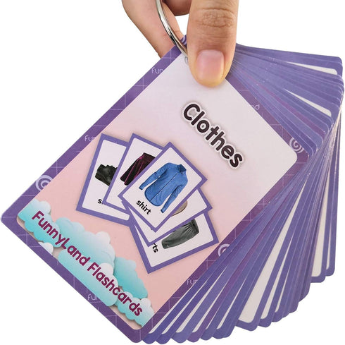 34PCS/Set English Flash Cards for Kids Educational Learning Pocket Card Toys for Children Pre-Kindergarten