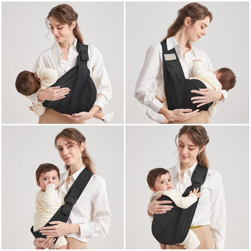 0-36 33 lbs Baby Sling Carrier, Pure Cotton, Ergonomically Adjustable Baby Carrier Newborn to Toddler, Easy to Use