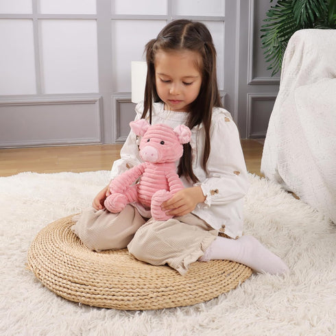 Apricot Lamb Plush Toys Corduroy Pig Stuffed Animal Soft Cuddly Perfect for Child (Corduroy Pig,8.5 Inches)