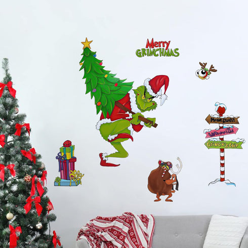 Yovkky Merry Christmas Wall Decals Stickers, Holiday Max Dog Decor for Kids Boys Girls Bedroom Art Gift