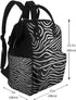 QSMJKLD Backpack Mommy Daypack Black and White Grain Diaper Bag with Changing Pad, Pacifier Holder - Multifunction