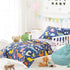 Joyreap 4 Set, Piece Toddler Bedding Standard Size Colorful Dinosaur Printed on Navy, Includes Quilted Comforter
