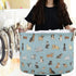 visesunny Collapsible Large Capacity Dog Cartoon Animal Clothes Toy Storage Hamper with Durable Cotton Handles