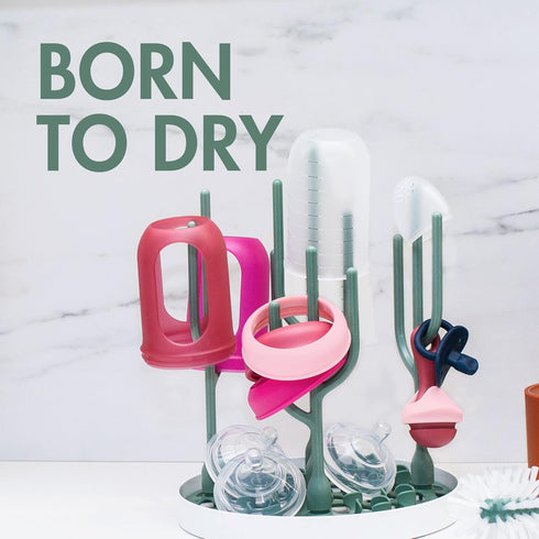 Boon Desert Countertop Baby Bottle Drying Rack - Holding Capacity for 8 Baby Bottles and Baby Accessories - Baby Bottle Organizer and Storage - Baby Bottle-Feeding Supplies by Boon