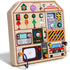 JAUNTY Montessori Wooden Busy Board - Toddler Sensory Toys with LED Light Switches, Travel Toys for Ages 1-3