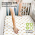 Pack and Play Sheets Fitted, 2-Pack Mini Crib Sheets, Organic Fitted for Pack N Play Mattress, Construction
