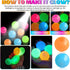 TXP 12Pcs Glow in The Dark Sticky Balls Toys, Upgraded Glowing Sensory Balls Stick to The Ceiling, Stress Balls