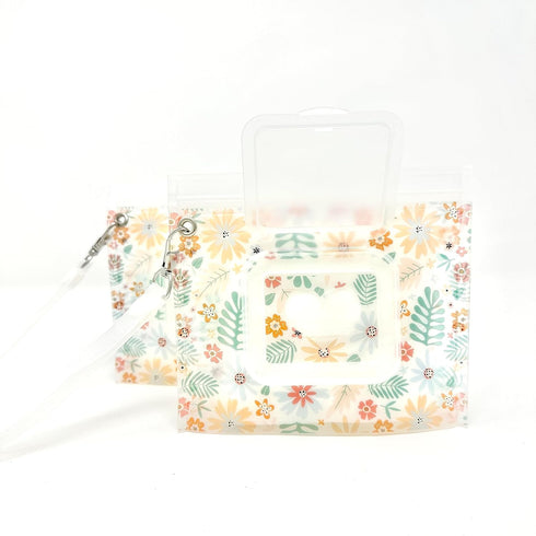 Orchid Hearts 2pcs Portable & Refillable Wet Wipe Pouch - Reusable Baby Wipes Holder & Container, Mini Floral Love