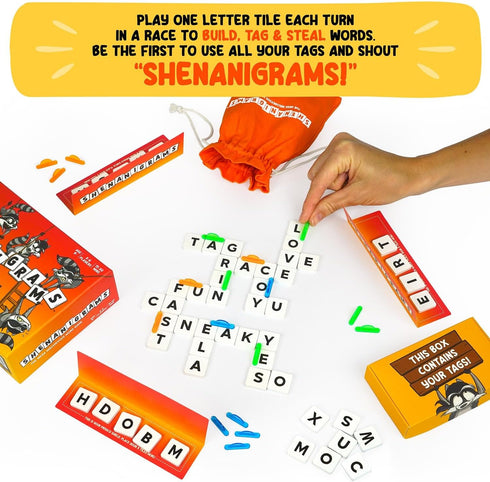Shenanigrams! The Mega-Mischievous Word Game for Kids, Teens & Adults - Fast Family Party Game for Travel