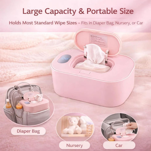 Plplaaoo Baby Wipe Warmer with Temperature Control Portable Wipe Warmer for Car and Home Use USB Powered Baby Wet Wipes