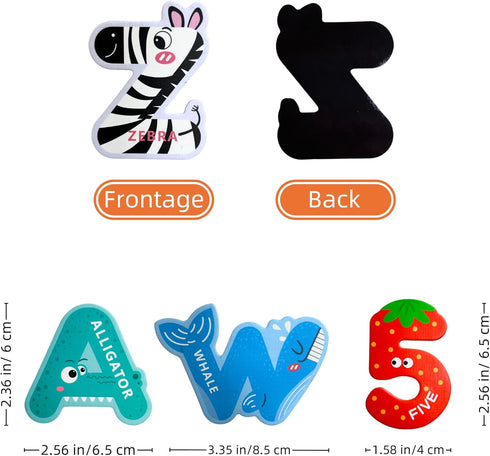 EHR Magnetic Letters and Numbers, Colorful ABC Animal Alphabet Fridge Magnets, Educational Toys for Kids 3-5 Years