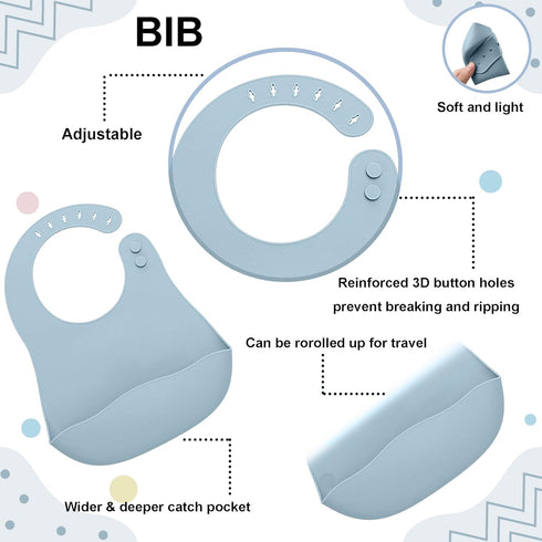 Generic Set, Set, 6+ Silicone Baby Feeding Baby Led Weaning Supplies, Suction Plate and Bowl, Self Feeding Spoons, Tiny