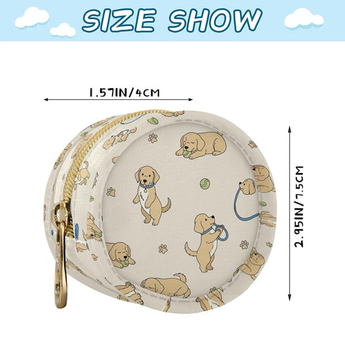 J JOYSAY Golden Retriever Dogs Beige Pattern Pacifier Holder Case with Metal Clip Portable Pacifiers Holder for Baby