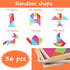 36 Shappy Pieces Wooden Tangram Puzzles for Kids Educational Shape Puzzle Toys Geometric Pattern Brain Logic Puzzle