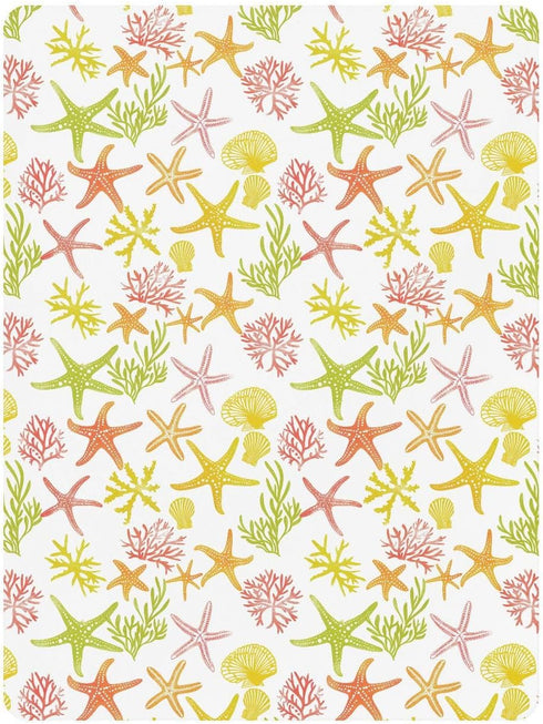 miaozhen 1 Pack 52x28 Cotton Baby Crib Sheets Comfy Breathable Style Coral Animals Toddler Mattresses for Nursery para