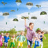 30 Set, Jerify Pcs Parachute Toys and Camouflage Foam Airplanes Parachute Army Men Toys for Kids Army Hand Throwing