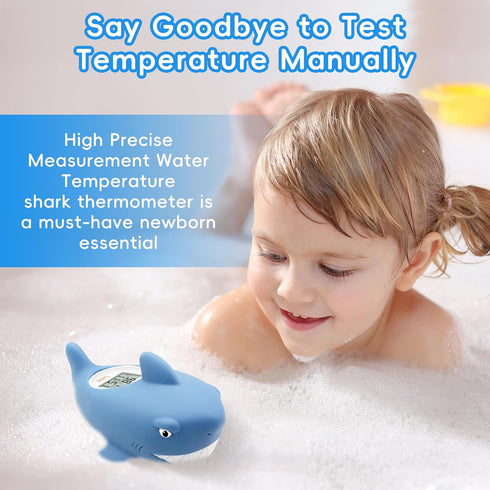 b&h Baby Bath Thermometer, Digital Toddler Thermometer for Bathtub and Room, Reliable Temperature Readings, Waterproof and Floats in Water, Shark