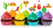 36 Pcs Fiesta Cupcake Topper - Mexican Theme Cake Decoration for Cactus, Donkey, Taco, Pepper, Sombrero Party