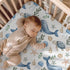 KuphiL10C Mattress-28x52 Watercolor Ocean Whales Sea Turtle Starfish Seashells Pattern Baby Sheets for Crib, Unisex Sea