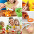 RISICULIS 14 Set Pieces toddler knife, Kids Knife Include Wood Kids Safe Knife, Plastic Toddler Knife, Cutting Board