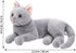Gadpiparty Stuffed Cats Plush Cat Doll, Realistic Soft Plush Cat Toy for Adults, 12 Inch Grey Cat Stuffed Animal