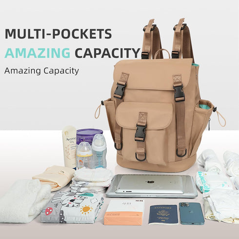 Backpack Backpack 9 MOMINSIDE Diaper Bag with Large Wet Pocket, Baby Diaper Bag Mini Baby Bag for Girls Boys, Diaper
