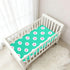 miaozhen 1 Pack 52x28 Cotton Baby Crib Sheets for Boys Girls Ultra Soft Daisy Flower Cyan White Crib Mattress Sheet