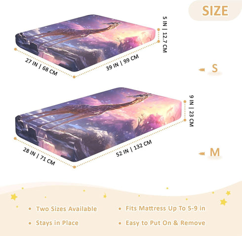 Bseiialft 52 28 Giraffe Snow Night Stars Crib Sheets for Boys Girls Soft and Breathable Cotton Baby Sheets for Standard