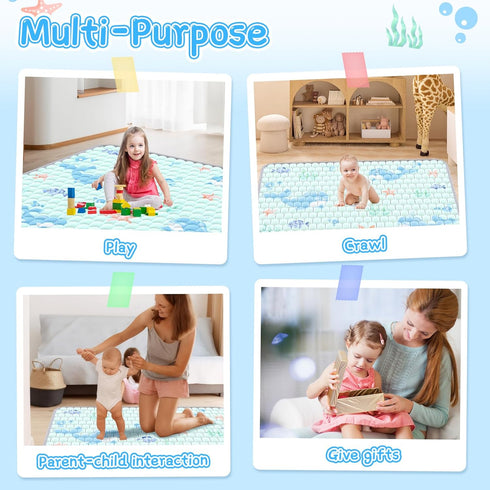 47x47inch Baby Play Mat - Thicken Soft Baby Cushioned Playmats for Playpen - Crawling Play Mats for Babies Toddlers