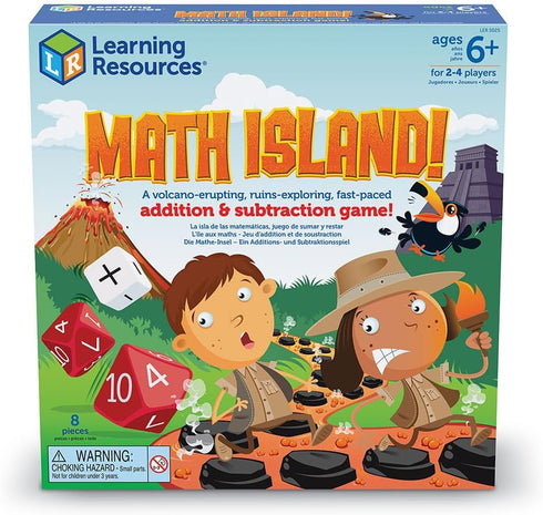 Learning Resources Math Island Addition & Subtraction Game - 8 Pieces, Educational Indoor Games for Age 6+
