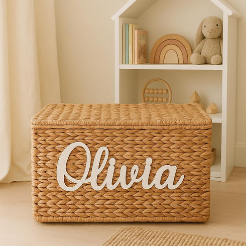 Pabawa Name Sign for Nursery Wooden Name Plaque Baby Girl Wall Decor Boys Room Nameplate Birthday Laser Cut Letters
