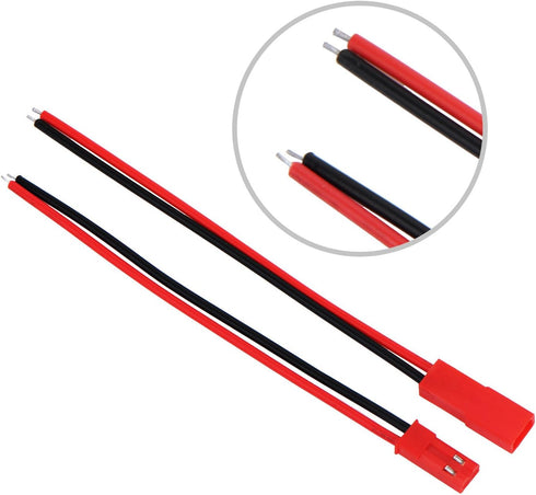 eBoot 20 Pairs 22 AWG JST Plug Connector 2 Pin Male Female Cable Wire for LED Lamp Strip RC Toys Battery, 4 & 6 Inch