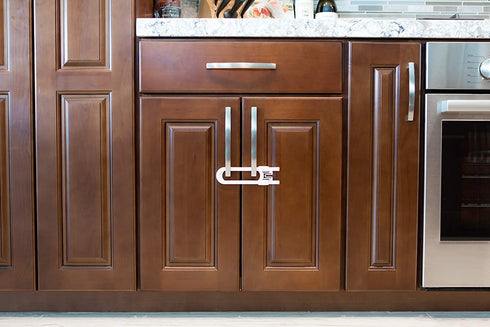Sliding Cabinet Locks for Child Safety - Baby Proof Kitchen, Bathroom, Storage Doors (12 Pack, White)
