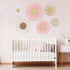 7 Chunful Pcs Boho Wall Basket Decor Rattan Flower Wall Decor Nursery Daisy Flower Woven Macrame Hanging Flowers