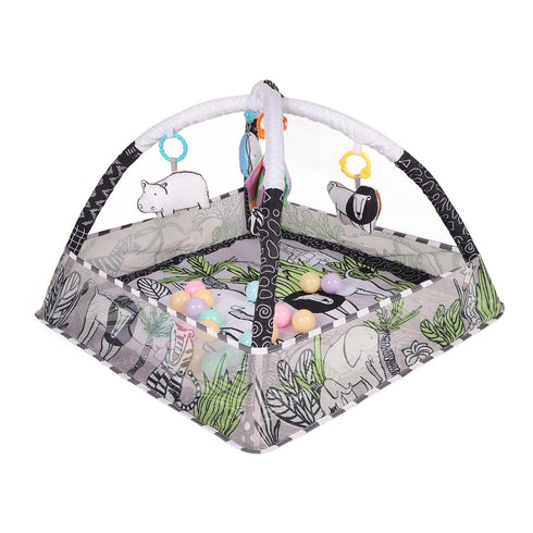 Nurnesy Portable Gym Play Mat Square Pattern Safe Baby Play Mat Comfortable Activity Gym for Home