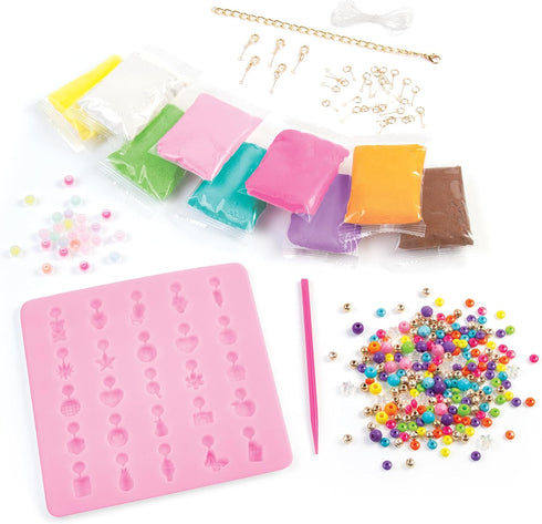 Make It Real Clay Charm DIY Jewelry Kit, Create 30+ No Bake Charms for Girls & Kids Ages 8+