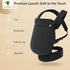 (744 lbs) Tivellary Reversible Baby Carrier Black Solid & Houndstooth; Lightweight & Breathable Lyocell Fabric;