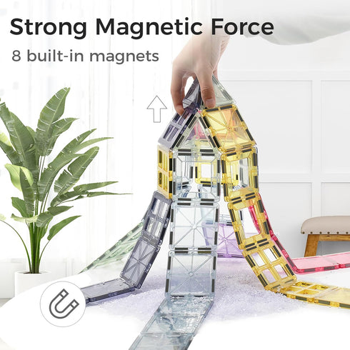 Magnetic Tiles 40pcs Magnet 3D Building Tiles Kids Toys for 3-8 Years Old Boys Girls, Educational Learning Set