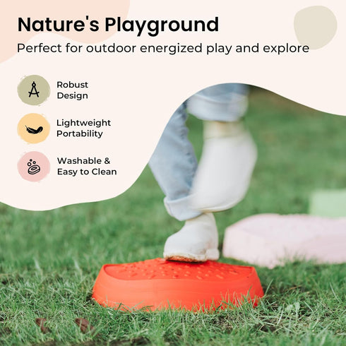 5pcs 3-5 Tiny Land Stepping Stones for Kids, Non-Slip Toddler Stepping Stones, Sensory Stepping Stones for Promoting