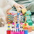STOBOK 5Pcs Wooden Giraffe Figurine Toy - Finger Puppets Dancing Rocking Giraffe Push Up Toys for Kids (Random Style)