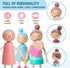 Set 7 3 Giant bean Wooden Family Dolls of for Dollhouse, Dollhouse People Miniature Dollhouse Accessories Toy for Boys