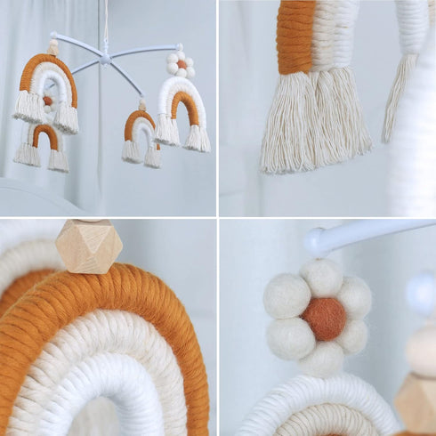 YWLUUOO Handmade Musical Hanging Toy Rainbow Wind Pendant Crib Mobile Rattles for Birthday Gifts Hanging Pendant Crib