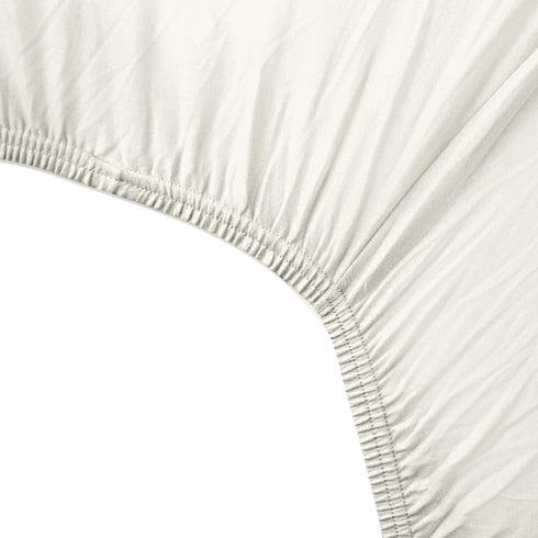 100% Frankie Fitted Crib Sheet Organic Cotton for Baby & Toddler Mattress, Soft & Breathable for Girls, Boys, Ivory
