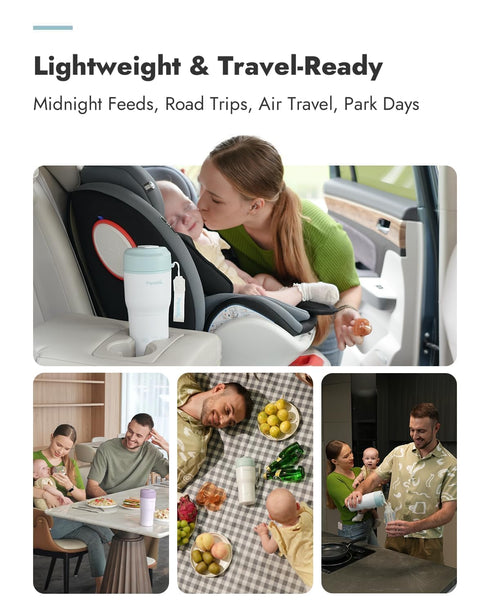 85W 4 Settings, Papablic Portable Bottle Warmer, Fast Baby Bottle Warmer for Travel & Home, Heats Breastmilk & Formula