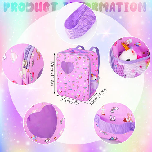 18 Inch Set Backpack Wettarn Doll Carrier with Clothes and Accessories Including Doll Travel Bag, Dress, Shoes
