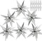 74 PCS Silver Star Balloons, 12 Point Foil Mylar Spike Cone Balloons for Party Decorations, Birthday, Wedding, Baby